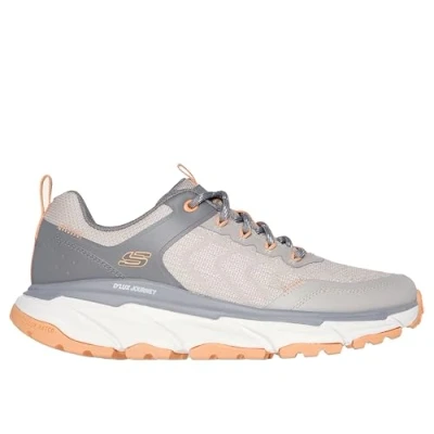 Bild av Skechers kvinnors D&#039;LUX Journey ringblomma, Brun syntetisk/textil/naturlig kant, 8 UK, syntetisk textil naturlig trim, 41 EU