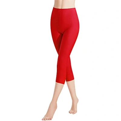 Bild av Libella 1/3 pack damleggings, 3/4 bomullsbyxor, capribyxor med hög midja, färgglada, slim fit, träningsbyxor, flerfärgade, 4161 VA, 1 röd, S