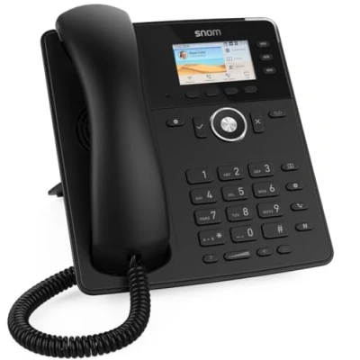 Bild av Snom D717 IP telefon, SIP bordstelefon (3 självmärkande funktionstangenter, högupplöst färg TFT skärm, integrerad ljussensor, PoE IEEE 802.3af), svart, 0004397