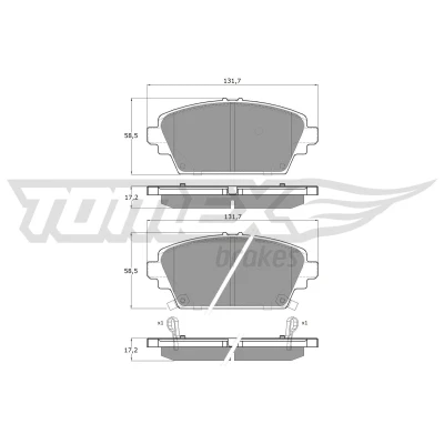 Bild av TOMEX brakes TX 12 63 Jeu de plaquettes frein Essieu avant avec indicateur d&#039;usure HONDA: Accord 7 Limousine, 6