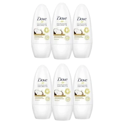 Bild av Dove Care Secrets Roll On Deodorant med Kokos och Jasmindoft, 6 x 50 ml