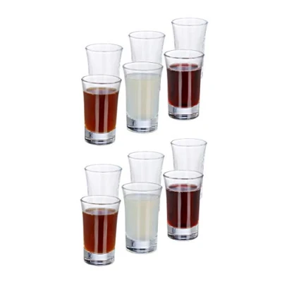 Bild av Relaxdays Uppsättning av 12 snapsglas, 4 cl, tequila, vodka, kaffe, fest, shots, diskmaskinssäker, transparent