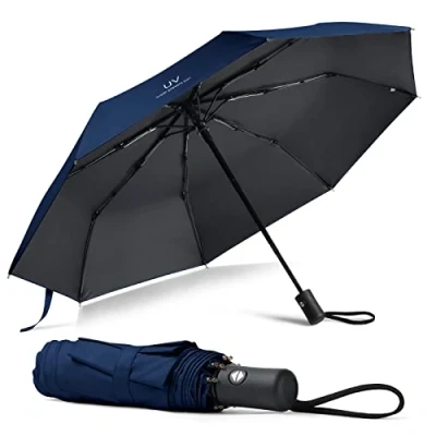Bild av Vicloon Portable paraply Kompakt hopfällbart med automatisk öppning och stängning 8 ribbor i aluminiumlegering, 210T Teflon Stormproof Paraply, UPF&gt; 50+ sol /regnparaply