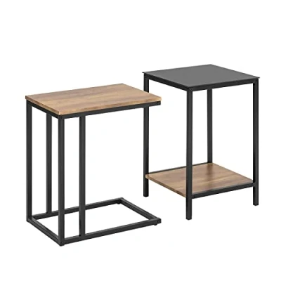 Bild av SoBuy Satsbord set om 2, Sidobord, Soffbord, Cafébord, Laptopbord, FBT99 F