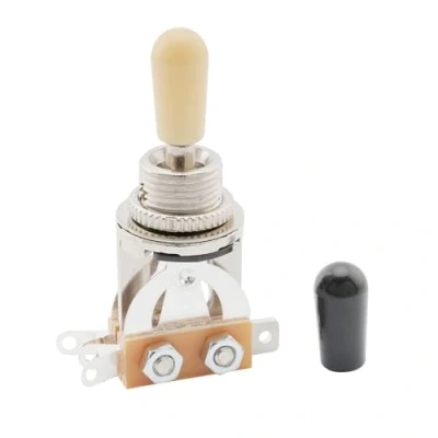 Bild av Musiclily Metrisk 3 vägs Kort Toggle Switch för Les Paul Style Elgitarr, Krom med Cream Knopp
