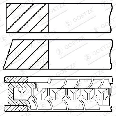 Bild av GOETZE ENGINE 08 521500 00 Jeu De Segments Pistons 94 LAND ROVER: Range Rover 2