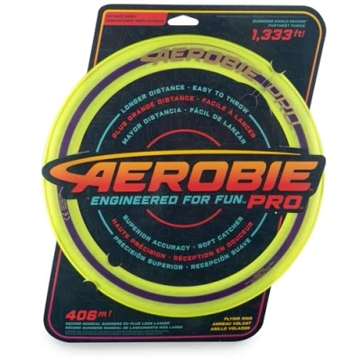 Bild av Aerobie Pro Flying Ring kastring med diameter 33 cm, gul, för vuxna och barn från 5 år (TOGGO Toys 2022)