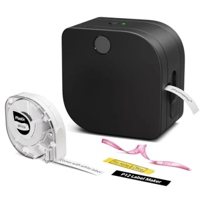Bild av Phomemo P12 mini Bluetooth etikettskrivare med märkband, bärbar etikettmaskin handhållen enhet för hem, kontor och småföretag, trådlös etikett tillverkare iOS Android telefon