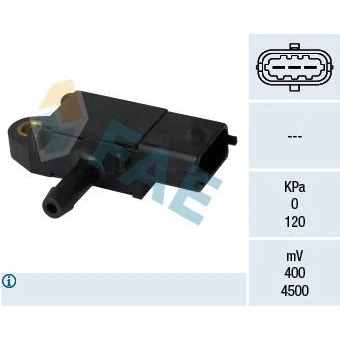 Bild av FAE 16108 Capteur, pression des gaz échappement OPEL: Zafira B, Insignia A 3/5 portes, Corsa D FIAT: 500 3 Panda II 5 portes