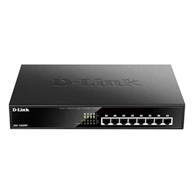 Bild av D Link DGS 1008MP Desktop Gigabit switch med 8 portar (8 x 10/100/1000 BASE T portar, stöder PoE+)