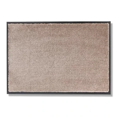 Bild av Vacker levande kollektion slitstark smutsfångande matta Miami tuftad dörrmatta 50 x 70 cm i brungrå tvättbar renlöpning