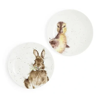 Bild av Portmeirion Home &amp; Gifts Wrendale Coupe tallrikar set med 2 (brun ankung), flerfärgad (WND3994 XW)