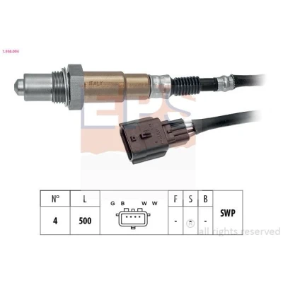 Bild av EPS 1.998.094 Sonde lambda Made in Italy OE Equivalent chauffé, planaire, Filetage prégraissé RENAULT: Megane 3, Clio 4, 4