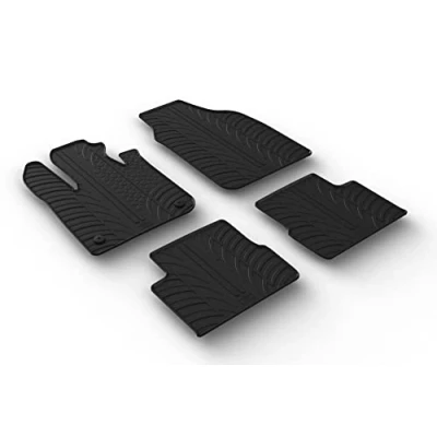 Bild av Gledring 0583 Ensemble de tapis sol Caoutchouc avant et arrière 4 noir 750mm 550mm