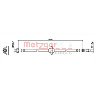 Bild av METZGER 4112083 Flexible De Frein Essieu avant gauche, droit 640 M10x1