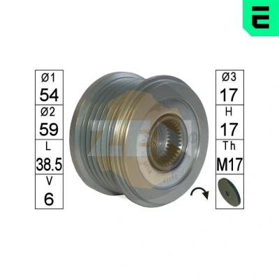 Bild av ERA ZN5678 Poulie d&#039;Alternateur PEUGEOT: 308 I 3/5 portes, SW, 607 Berline, CITROËN: C4 Grand Picasso, Picasso 1, C5 3, FIAT: Scudo II