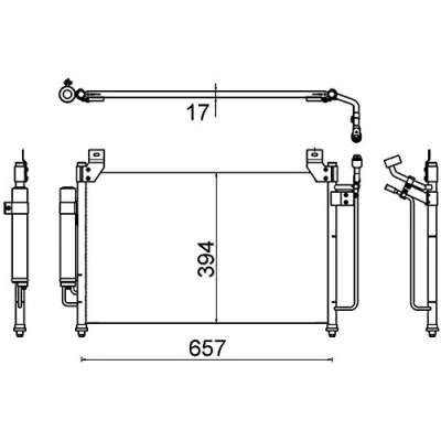Bild av MAHLE ORIGINAL AC 642 000S Condenseur De Clim avec bague d&#039;étanchéité, déshydrateur 637 MAZDA: CX 7