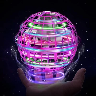 Bild av XINHOME flygande boll, boll med LED belysning, drönare, orb, hover leksak, presenter för pojkar, flickor, 612 år, bollleksak