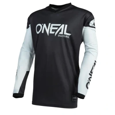 Bild av O&#039;NEAL Motocrosströja Enduro MX Andningsbart material, vadderat armbågsskydd, lämpligt för maximal rörelsefrihet Jersey Element Threat Vuxna Svartvitt Storlek S