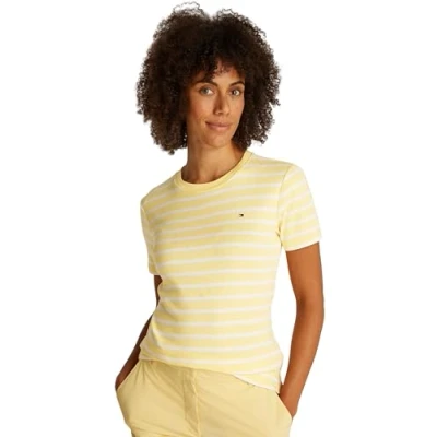 Bild av Tommy Hilfiger SLIM CODY Tshirt bas, Storlek: XS, Citronella/ecru