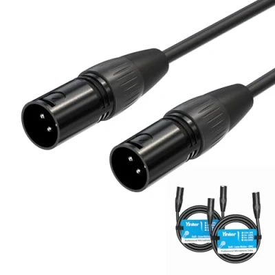 Bild av Yinker XLR mikrofonkabel hane till hane, 3 polig med syrefri koppar (1,5 m/5 fot/1,5 m, 2 pack)