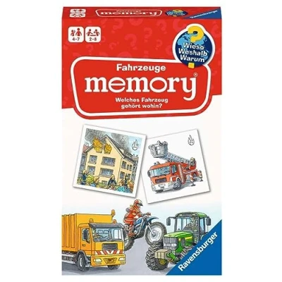 Bild av Ravensburger 20647 Fordon memory® Wieso? Varför Varför? Spelklassikern för 2 6 spelare, barnlek alla fordonsfans från 4 till 7 år