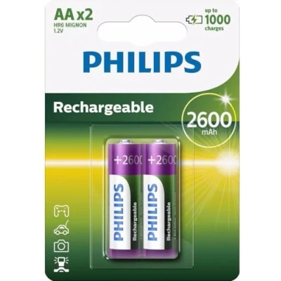 Bild av Philips Multi Life NiMH batteri AA Mignon 2600 mAh 2 pack