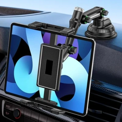 Bild av GlasFlength surfplatta för instrumentpanel, sugkopp passar 4,79,7&quot; surfplattor och telefoner 360 roterande justerbart iPad stativ bil kontor (svart)