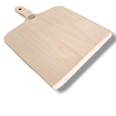 Bild av Wood Lab pizzaspade av björkträ 30 x 41,5 7 mm, slät yta, tillverkad i Italien, , brödbräda, flamma kakbräda,