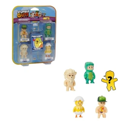 Bild av Bizak Stumble Guys Pack 5 Actionfigurer Set Hatchiling, Samlarfigurer, Officiell licens för Downing Videospel, Vuxna Fans och pojkar eller flickor +8 år, (64112045 6)