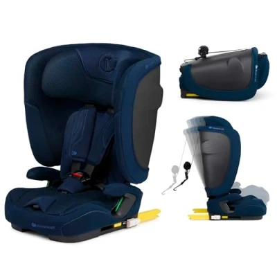 Bild av Kinderkraft FIX2GO i size barnstol, 76150 cm, Isofix bas, Top Tether, elektroniska sensorer, upp till ca 12 år, säkerhetssystem, premiumklädsel, vilstolar, blå