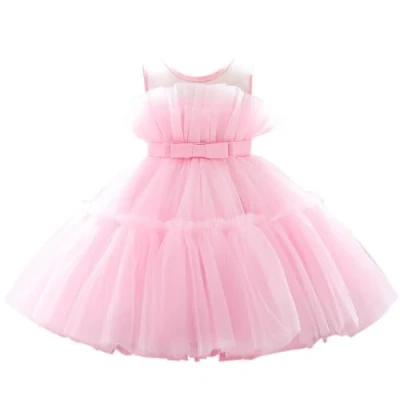 Bild av Lito Angels elegant klänning bröllop blomsterflicka balklänning tyllklänning för baby barn flickor, svart mintgrön, ROSA, 12 24 Månader