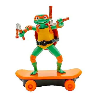 Bild av TMNT Ninja Turtles Michelangelo Sewer Shredders på skridskor med retrofriktion och kampmodalitet. Filmstil