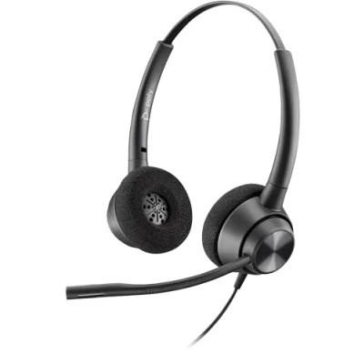 Bild av Poly EncorePro 320 300 series headset på örat kabelansluten Quick Disconnect svart TAA kompatibel Certifierad för Skype for Buisness