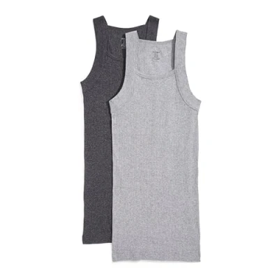 Bild av 2(X) IST Mens Essential Cotton Square Cut Tank 2 pack, Träkol ljung/grå ljung, XL