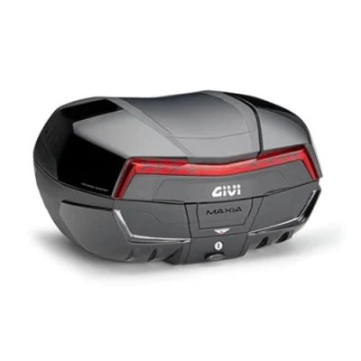 Bild av GIVI BAULETT Monokey System Storage BAULE V58NNB MAXIA 5 För Motorcykel Scooter 2 HUVULLAR 58L BAKA TOPCAS SVART MED RÖD KATADIOTTER OCH FYRA FÄRGER I FÄRGT RÅ